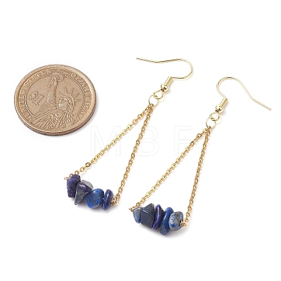 304 Stainless Steel with Natural Lapis Lazuli Dangle Earrings EJEW-JE06010-02-1