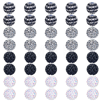 40Pcs 4 Colors Resin Rhinestone Beads RESI-ME0001-06-1