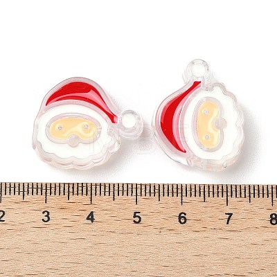 Christmas Decorations Theme Opaque Acrylic Bead with Enamel OACR-Z021-01I-1