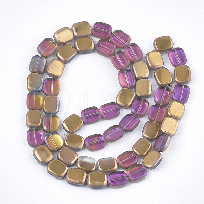 Frosted Electroplate Glass Beads Strands EGLA-S188-02-1