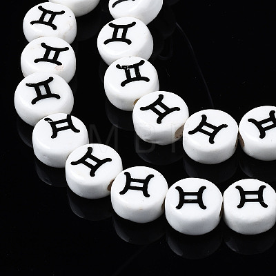 Handmade Porcelain Ceramic Beads Strands PORC-S502-032B-1