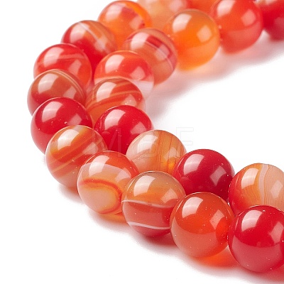 Natural Striped Agate/Banded Agate Bead Strands X-G-K155-A-10mm-05-1