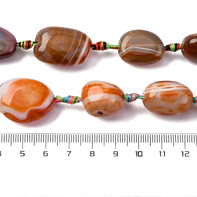 Natural Striped Agate/Banded Agate Beads Strands G-S381-01B-1