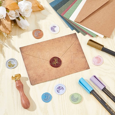 Wax Seal Stamp Set AJEW-WH0517-040-1