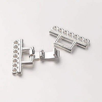 7 Strands Alloy and Brass Fold Over Clasps X-PALLOY-N0112-03P-1
