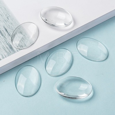 Transparent Oval Glass Cabochons GGLA-R022-35x25-1