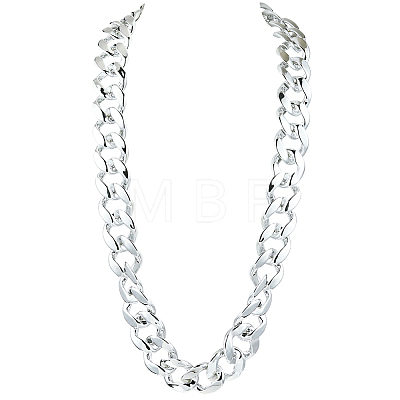 1Pc Acrylic Cuban Link Chain Necklaces for Men NJEW-SP0001-09B-S-1