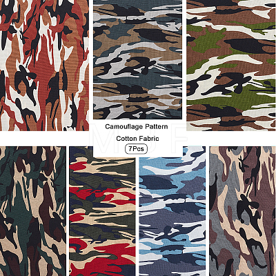 Camouflage Pattern Cotton Fabric DIY-WH0181-72-1