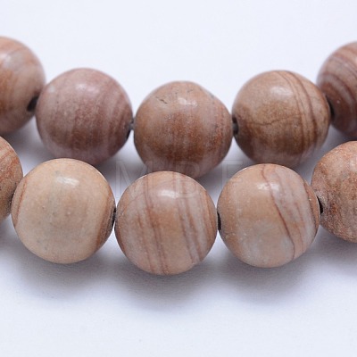 Natural Red Line Jasper Beads Strands X-G-F531-8mm-N-1