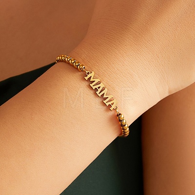 Mother's Day 304 Stainless Steel Link Bracelets WG01C4C-02-1
