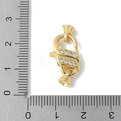 Brass Micro Pave Cubic Zirconia Lobster Claw Clasps KK-F893-09G-1