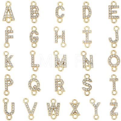 26Pcs 26 Styles Alloy Crystal Rhinestone Connector Charms FIND-CJZ0001-001KCG-1
