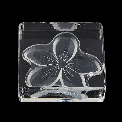 5-Petal Flower Silicone Clear Stamps with Acrylic Blocks DIY-G121-07A-1