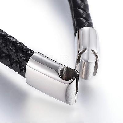 Braided Leather Cord Mkulti-strand Bracelets BJEW-K141-13-1