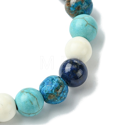 Summer Beach Turtle/Starfish Dyed Synthetic Turquoise Bracelets BJEW-JB10896-1