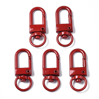 Spray Painted Eco-Friendly Alloy Swivel Snap Hooks Clasps PALLOY-T080-02G-NR-1