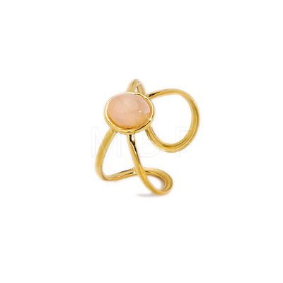 Oval Natural Rose Quartz Ring NY9370-2-1