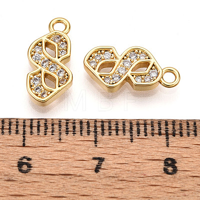 Brass Micro Pave Cubic Zirconia Charms KK-N261-104I-G-1