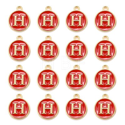 Golden Plated Alloy Enamel Charms X-ENAM-S118-03H-1