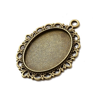 Zinc Alloy Pendant Settings for Cabochon & Rhinestone PALLOY-A15257-AB-LF-1