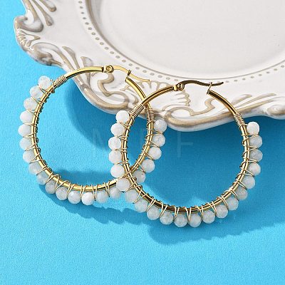 Beaded Hoop Earrings X-EJEW-JE03830-01-1