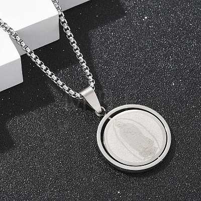 304 Stainless Steel Pendant Necklaces NJEW-Z058-01P-1