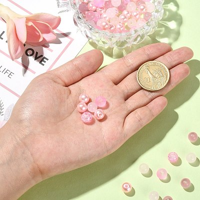 100Pcs Transparent Frosted Glass Beads Strands GLAA-CJ0002-07-1