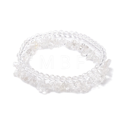 Chip & Round Natural Mixed Stone Beaded Stretch Bracelets for Women BJEW-JB10188-1