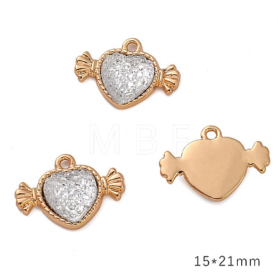 Golden Alloy Resin Rhinestine Pendants PW-WGCBCC2-02-1