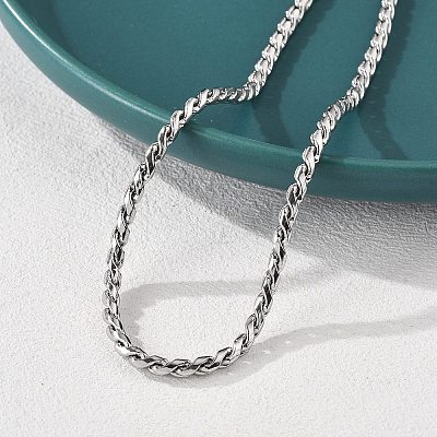 304 Stainless Steel Rope Chain Necklaces for Women LS-NJEW-Q026-02P-1