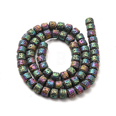 Electroplated Natural Lava Rock Beads Strands G-G984-06E-1