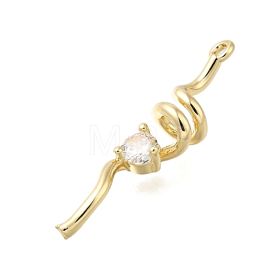 Brass with Cubic Zirconia Pendants KK-Q048-02G-1