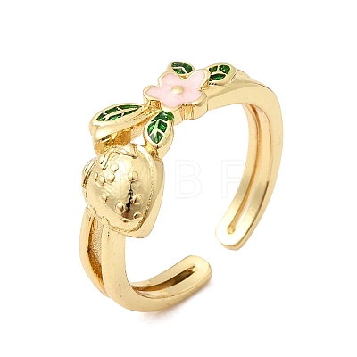 Brass Cuff Open Rings for Women RJEW-C164-05C-G-1