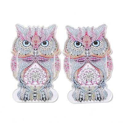 5D DIY Owl Pattern Animal Diamond Painting Pencil Case Ornaments Kits DIY-C020-01-1