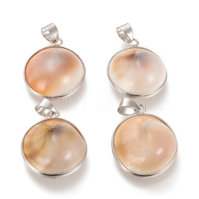 Natural Conch Shell Pendants KK-P183-A01-1