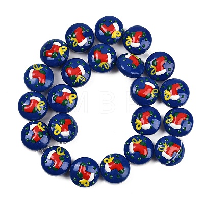 Christmas Handmade Lampwork Enamel Beads LAMP-C020-03F-1