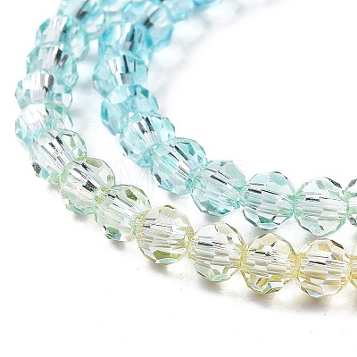 10 Strands Transparent Gradient Color Glass Beads Strands GLAA-CJ0002-14-1