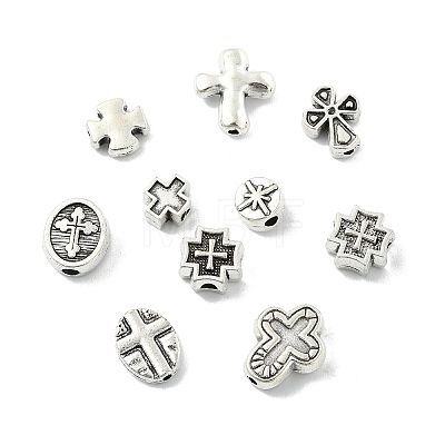 100Pcs 10 Styles Tibetan Styles Alloy Beads FIND-CJ0006-03-1