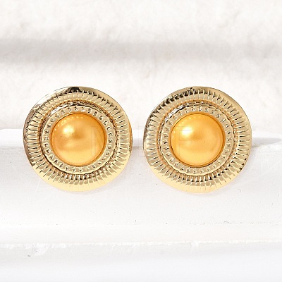 Brass Stud Earrings for Women KK-CBA9D38-02G-1