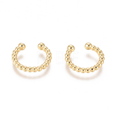 Brass Cuff Earrings X-EJEW-L244-02G-1