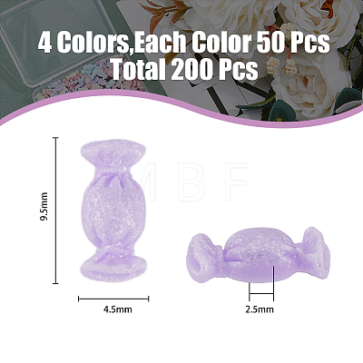 HOBBIESAY 200Pcs 4 Colors Opaque Resin Cabochons RESI-HY0001-26-1