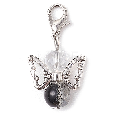 Angel Glass Pendant Decoration HJEW-JM02645-06-1