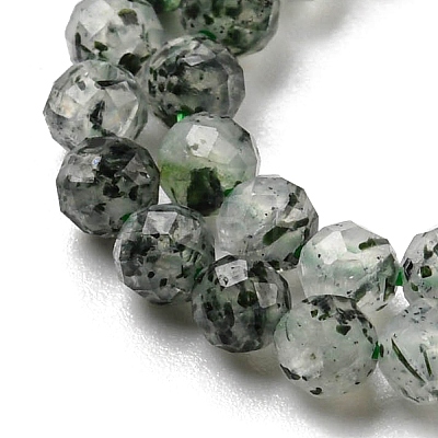 Natural Green Rutilated Quartz Beads Strands G-G0005-C03-1