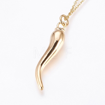 304 Stainless Steel Pendant Necklaces NJEW-P224-10G-1