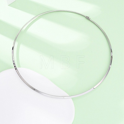 3MM 201 Stainless Steel Wire Choker Necklace NJEW-Z098-04P-1
