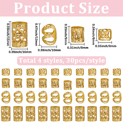 3 Bags Alloy Dreadlocks Beads FIND-BM0001-70-1