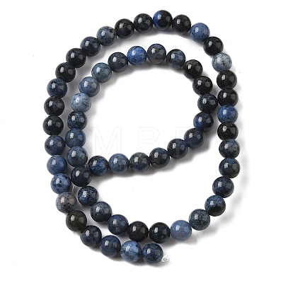 Natural Grade AA Dumortierite Quartz Round Bead Strands G-P075-43-6mm-1