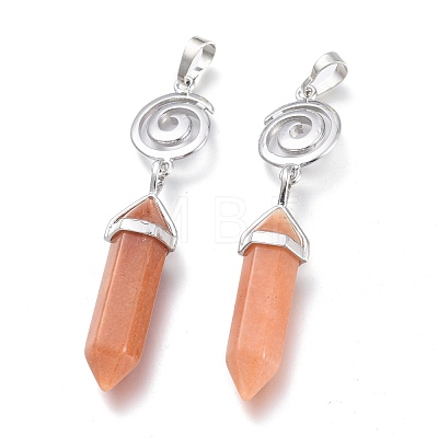 Natural Red Aventurine Pointed Big Pendants G-D0021-01P-17-1