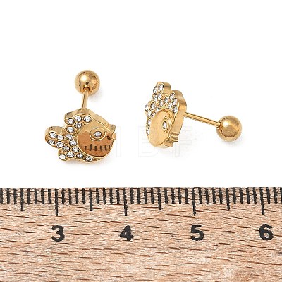 304 Stainless Steel Crystal Rhinestone Animal Cartilage Earrings SA-CBA1F7E-01G-08-1