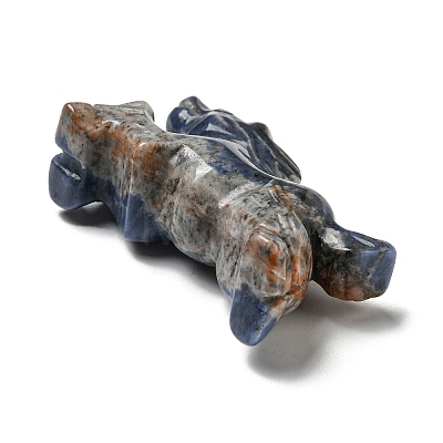 Natural Sodalite Carved Healing Horse Figurines DJEW-D012-05C-1